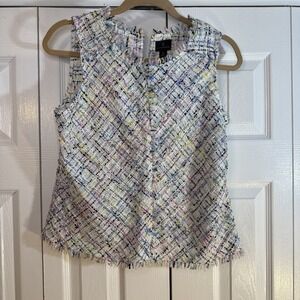 Worthington Women's Size 6 Multi Colored  Sleeveless Tweed Side Zip Top Textured